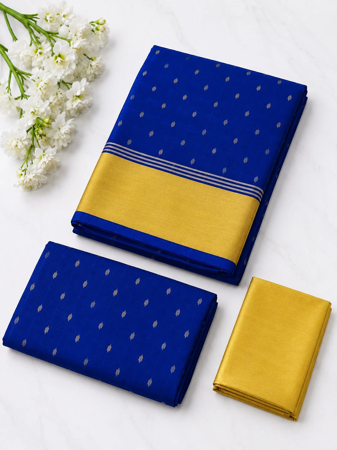 Unstitched Salwar Set – Royal Blue Chanderi Silk